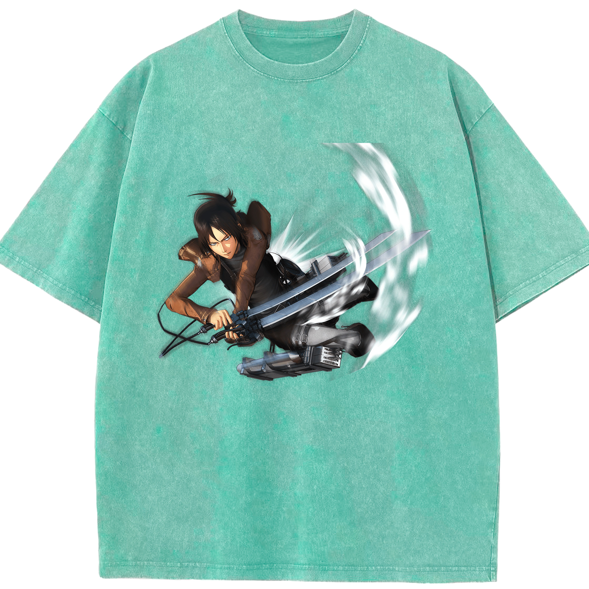 （画像用） 進撃の巨人 Attack on Titan 綿100% ヴィンテージ風 半袖Tシャツ（フロントプリント）
